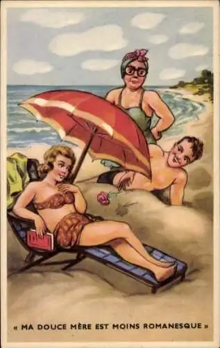 Künstler Ak Strand, Meine süße Mutter ist weniger romantisch, Humor