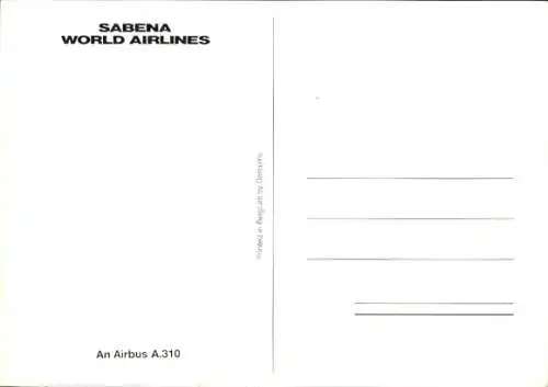 Ak Passagierflugzeug Airbus A310, Sabena World Airlines