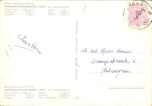 CPA Force Aerienne Belge, Chasseur-Bombardier