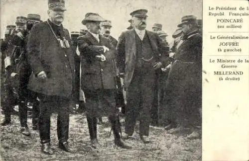 CPA President Poincare, Generl Joffre, Ministre de la Guerre Millerand