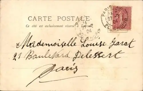 Ak Paris I Louvre, Schiffsbild, handschriftlicher Text
