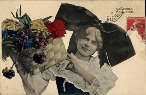 Ak Alsacienne, Elsässerin in Tracht