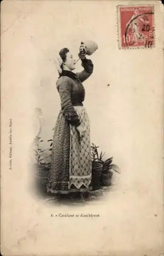 Ak Frankreich, Junge Frau in Volkstracht