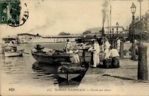 Ak Saint Mandrier sur Mer Var, 5, REPOUBLIQUE FRANCAISE, POSTES, ED, 525. MARINE NATIONALE Cor...