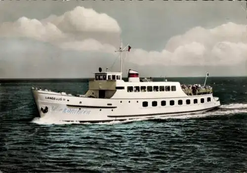 Ak Nordseebad Langeoog Ostfriesland, LANGEOOG III, Personen auf einem Schiff