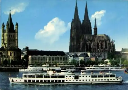 Ak Köln am Rhein, Dom, Dampfer Köln