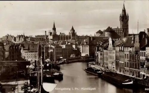 Ak Kaliningrad Königsberg Ostpreußen, Hundegatt, Schiffe