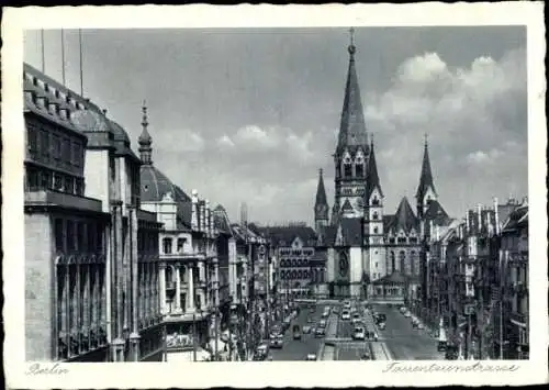 Ak Berlin Charlottenburg, Kurfürstendamm, Stadtansicht, Fauentauenstraße, markante Gebäude, Me...