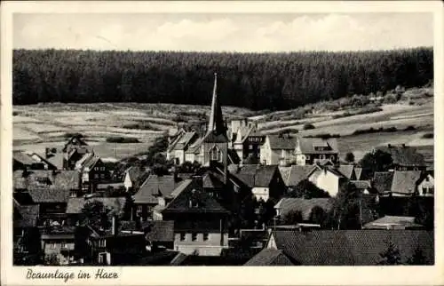 Ak Braunlage im Oberharz, Blick auf  Kirche, Häuser, Wald im Hintergrund