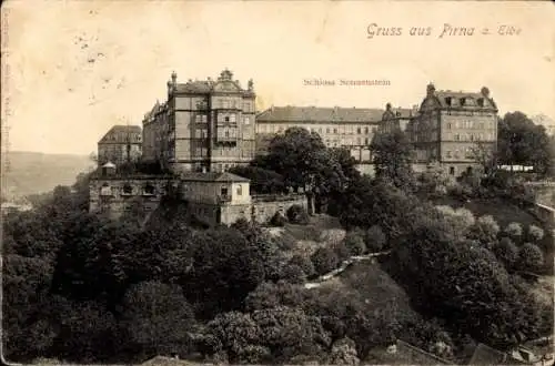 Ak Pirna an der Elbe, Schloss Sonnenstein