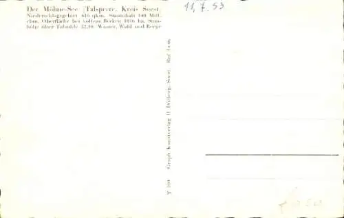 Ak Möhnesee in Westfalen, Möhnetalsperre, Sperrmauer