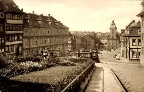 Ak Gotha in Thüringen, Hauptmarkt Wasserkunst, Gebäude, Straßenansicht, historische Architektur