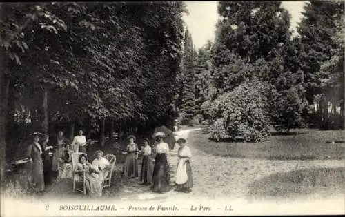 Ak Bois Guillaume Seine Maritime, Pension de Famille, Park
