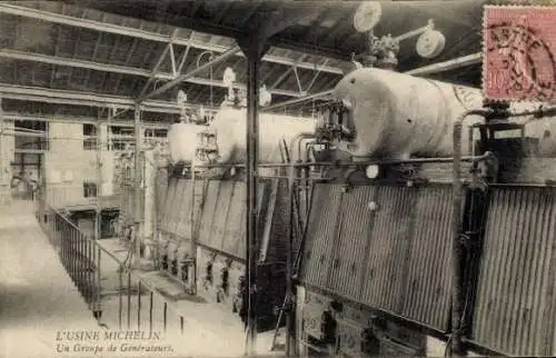 CPA Clermont Ferrand Puy de Dôme, Usine Michelin, Un Groupe de Générateurs