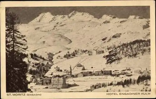 Ak St. Moritz Kt. Graubünden, Hotel Engadiner Kulm,Berg