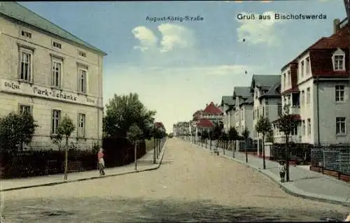 Ak Bischofswerda in Sachsen, August-König-Straße, Park-Schänke