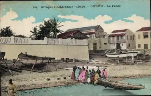 Ak Gorée Dakar Senegal, Strand-Szene
