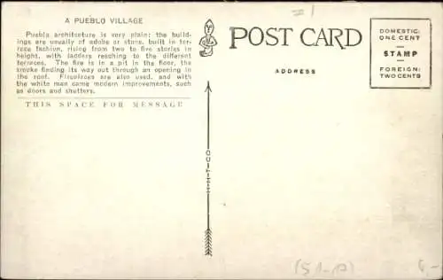 Ak Pueblo New Mexico USA, Indian  Adobe-Bauten, einfache Architektur