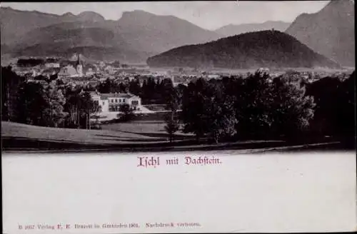 Ak Bad Ischl in Oberösterreich, Panorama mit Dachstein
