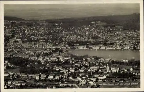 Ak Zürich Stadt Schweiz, Blick vom Uto-Kulm, Stadtansicht, Berge, Wald, Zürichsee