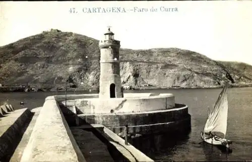 Ak Cartagena Murcia Spanien, Leuchtturm Faro de Curra