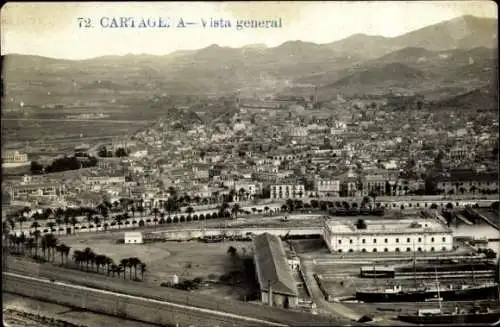 Ak Cartagena Murcia Spanien, Gesamtansicht