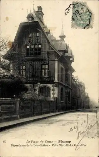 CPA Fécamp Seine Maritime, Le Pays de Caux Dépendance de la Bénédictine, Villa Vincelli-La Grandière
