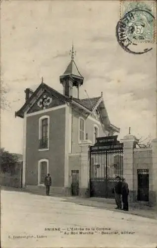 CPA Aniane Hérault, Entrée de la Colonie Au Bon Marche" Beauclar