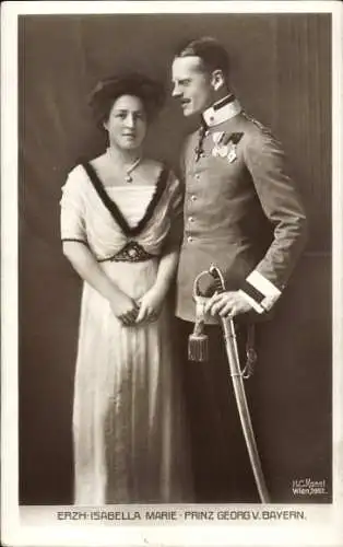 Ak Erzherzogin Isabella Marie und Prinz Georg von Bayern