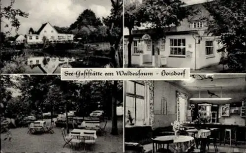 Ak Hoisdorf in Schleswig Holstein, Gaststätte am Waldessaum, Seepartie, Innenansicht