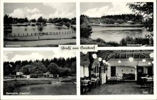 Ak Hoisdorf in Schleswig Holstein, Gaststätte Seeblick, Schwimmbad, Saal
