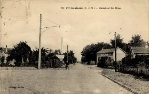 CPA Villemoisson-sur-Orge, Essonne, Carrefour des Roses