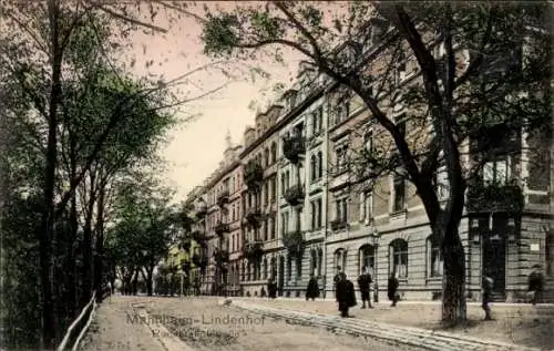 Ak Mannheim Lindenhof, Straßenpartie