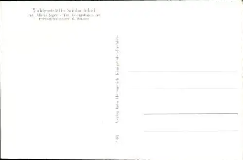 Ak Bad Königshofen im Grabfeld Unterfranken, Waldgaststätte Sambachshof