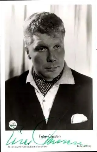 Ak Schauspieler Peter Carsten, Portrait, Autogramm, Nachts wenn der Teufel kam