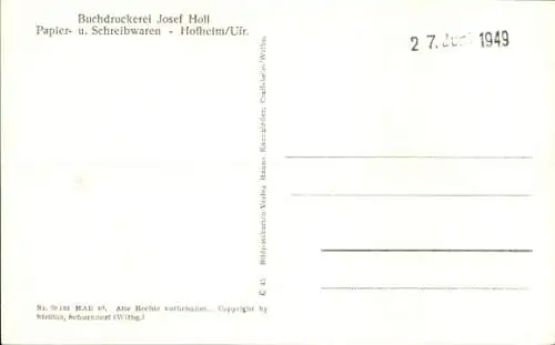 Ak Hofheim in Unterfranken, Fliegeraufnahme