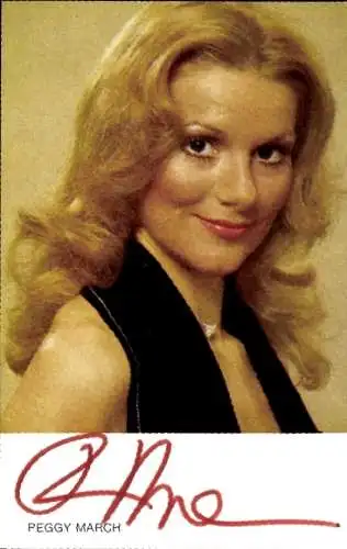Ak Sängerin Peggy March, Portrait, Autogramm