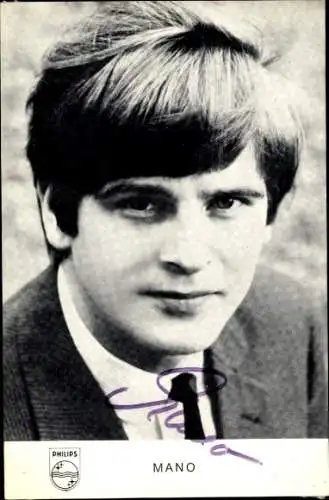 Ak Sänger Mano, Portrait, Autogramm, Philips