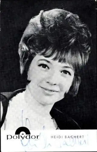 Ak Sängerin Heidi Bachert, Portrait, Autogramm, Polydor