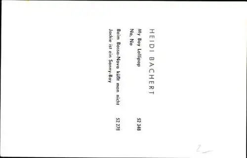 Ak Sängerin Heidi Bachert, Portrait, Autogramm, Polydor