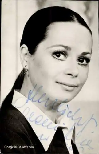 Ak Schauspielerin Chariklia Baxevanos, Portrait, Autogramm