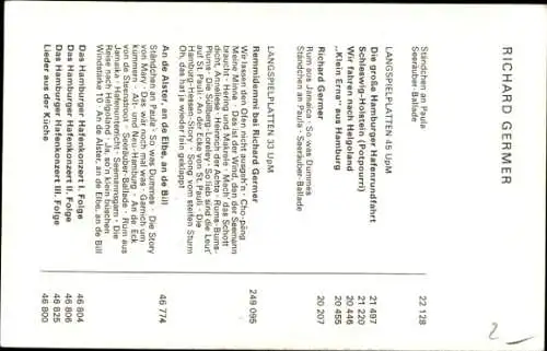 Ak Sänger Richard Germer mit Laute, Autogramm, Polydor