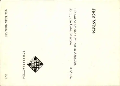 Ak Sänger Jack White, Autogramm