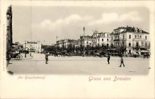 Ak Dresden Neustadt, Am Hauptbahnhof