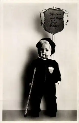 Ak Puppe, Informationsschild, Spielzeug