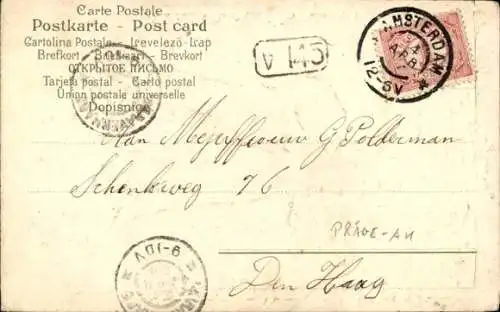 Präge Litho Liebespaar, Traurige Frau, Abschied