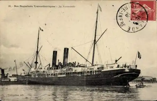 Ak Dampfer Normandie, CGT, French Line