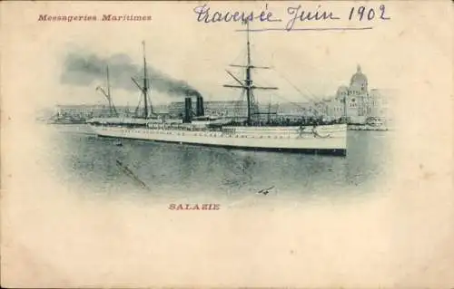 Ak Dampfer Salazie, Messageries Maritimes