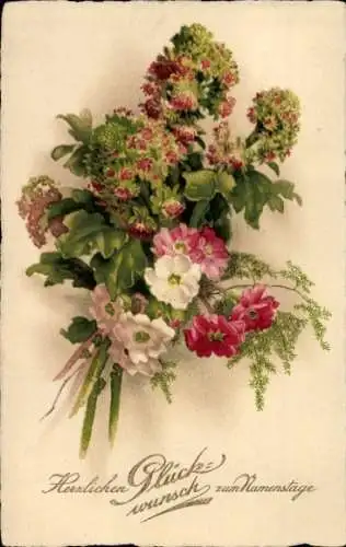 Ak Glückwunsch Namenstag, Blumenstrauß