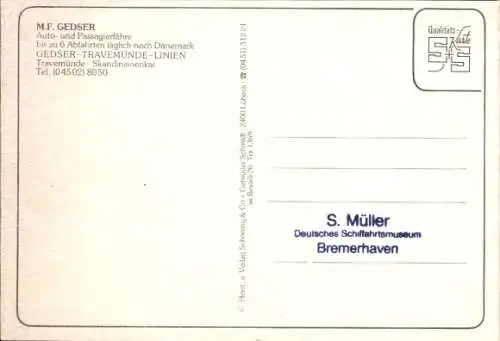 Ak Auto- und Passagierfähre MF Gedser